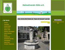 Tablet Screenshot of heimatverein-huels.de